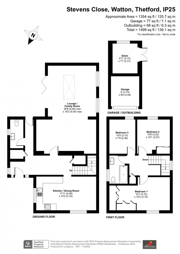 Floor Plan Image for 3 Bedroom Detached House for Sale in Stevens Close, Watton