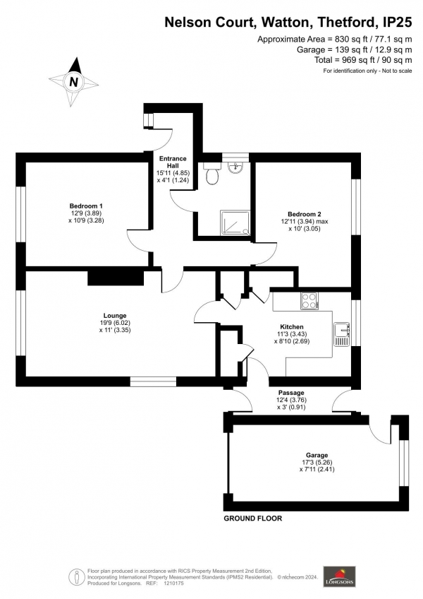 Floor Plan Image for 2 Bedroom Detached Bungalow for Sale in Nelson Court, Watton