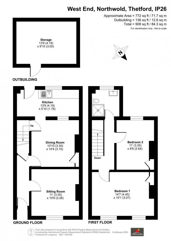 Floor Plan Image for 2 Bedroom Terraced House for Sale in West End, Northwold