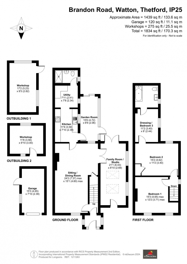 Floor Plan Image for 3 Bedroom End of Terrace House for Sale in Brandon Road, Watton