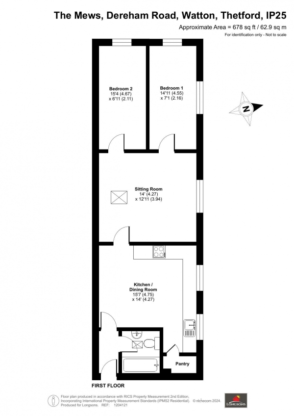 Floor Plan Image for 2 Bedroom Flat for Sale in Dereham Road, Watton