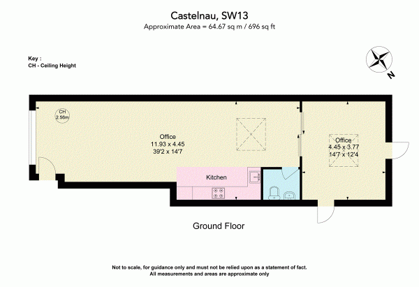 Floor Plan for Commercial Property to Rent in Shop Castelnau, London, SW13, 9ER - £40,000 annually