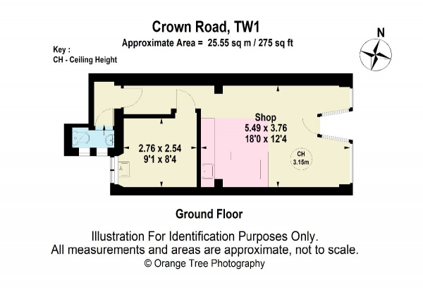 Floor Plan for Shop for Sale in Crown Road, St Margarets, TW1, 3EE -  &pound295,000