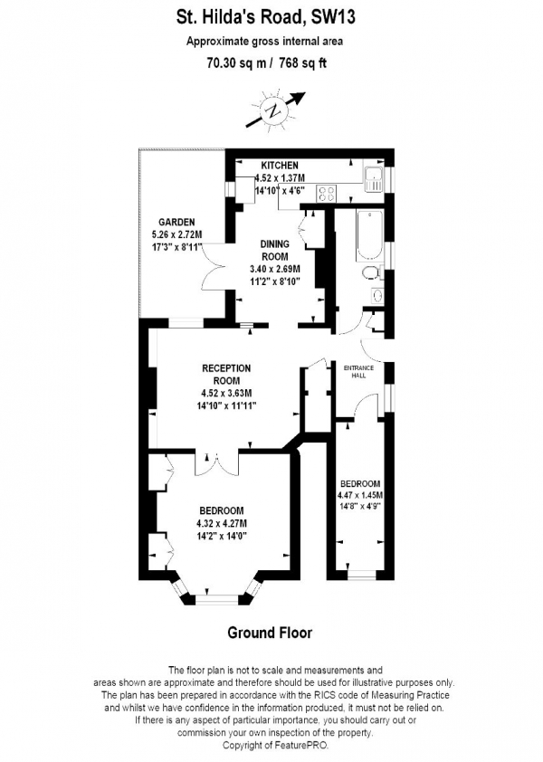 Floor Plan Image for 2 Bedroom Maisonette to Rent in St. Hilda's Road, Barnes