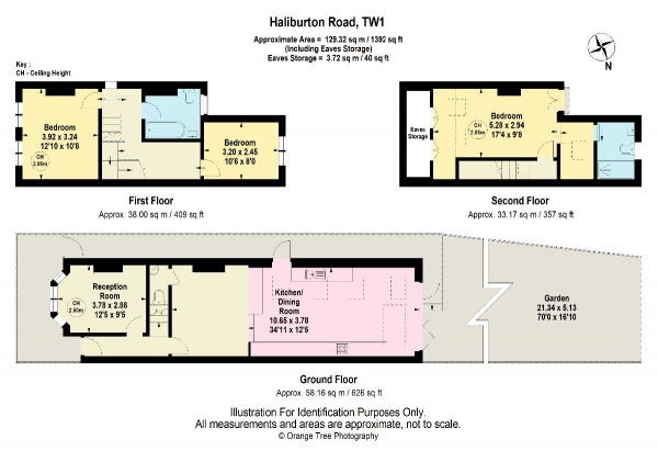 Floor Plan for 3 Bedroom End of Terrace House to Rent in Haliburton Road, St. Margaret's, TW1, 1PD - £808 pw | £3500 pcm