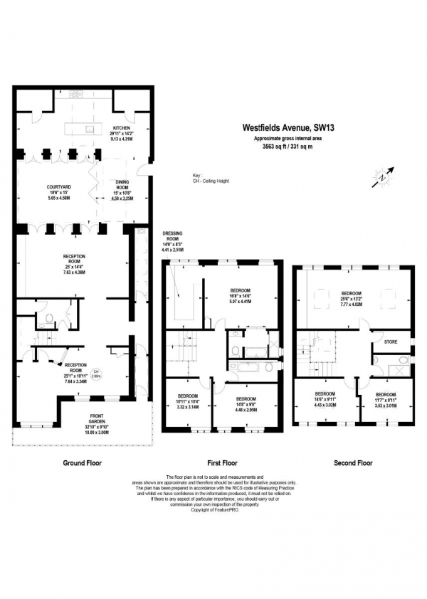Floor Plan for 6 Bedroom Terraced House to Rent in Westfields Avenue, Barnes, SW13, SW13, 0AT - £2077 pw | £9000 pcm