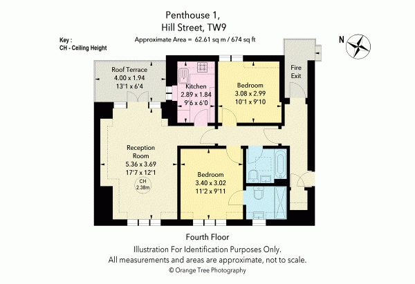 Floor Plan for 2 Bedroom Apartment to Rent in Hill Street, Richmond, TW9, 1TW - £750 pw | £3250 pcm
