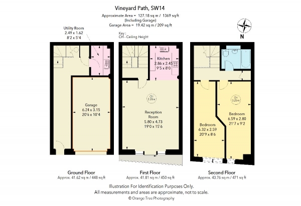 Floor Plan Image for 2 Bedroom Terraced House to Rent in Vineyard Path, London, SW14