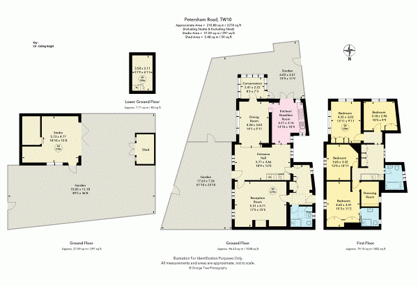 Floor Plan Image for 4 Bedroom End of Terrace House to Rent in Petersham Road, Richmond