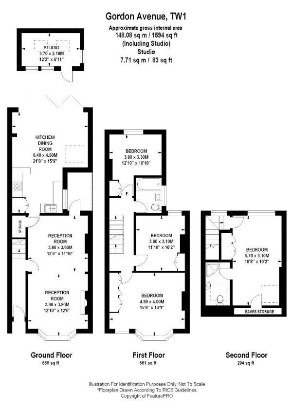 Floor Plan Image for 4 Bedroom Terraced House for Sale in Gordon Avenue, St. Margaret's