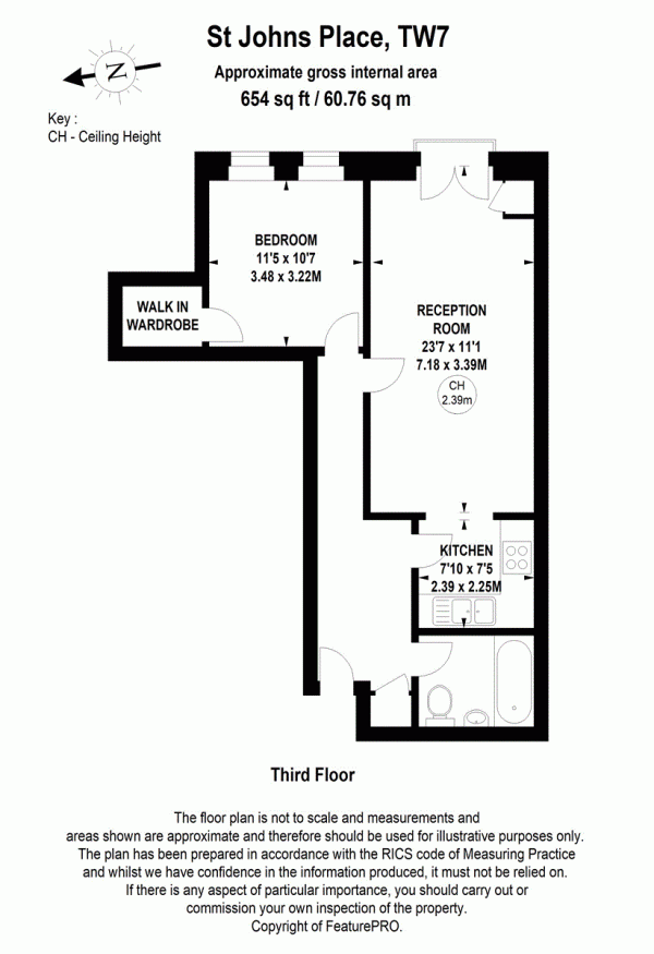 Floor Plan Image for 1 Bedroom Apartment for Sale in Twickenham Road, Isleworth