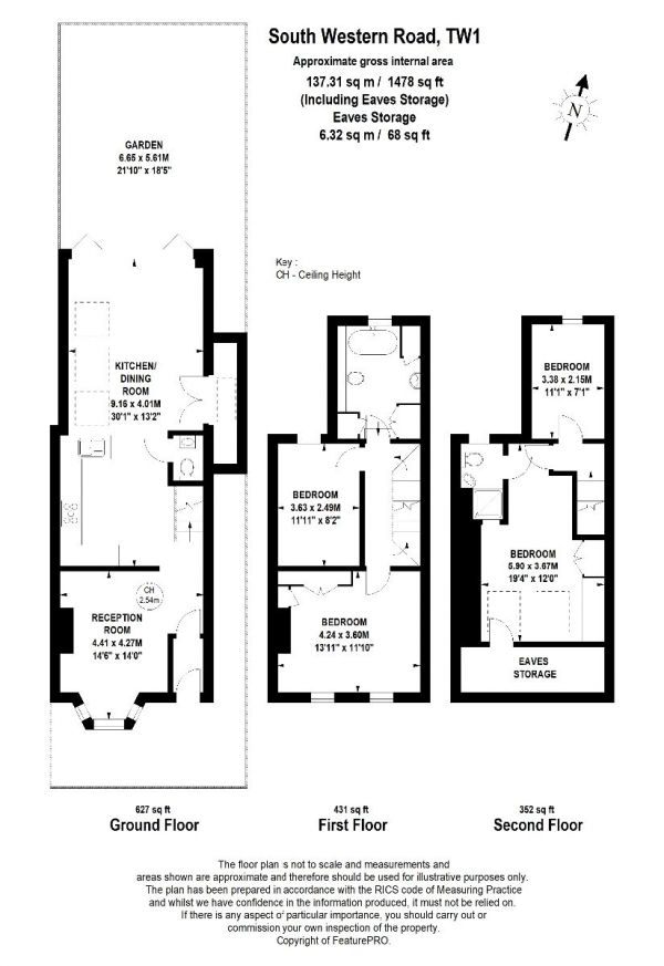 Floor Plan for 4 Bedroom End of Terrace House for Sale in South Western Road, St. Margaret's, TW1, 1LG - Guide Price &pound1,195,000