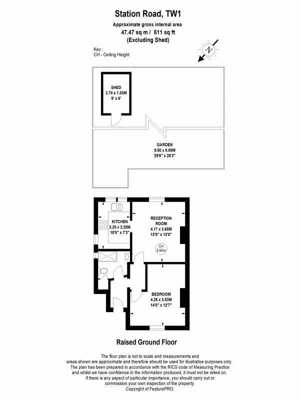 Floor Plan Image for 1 Bedroom Apartment for Sale in Station Road, Twickenham