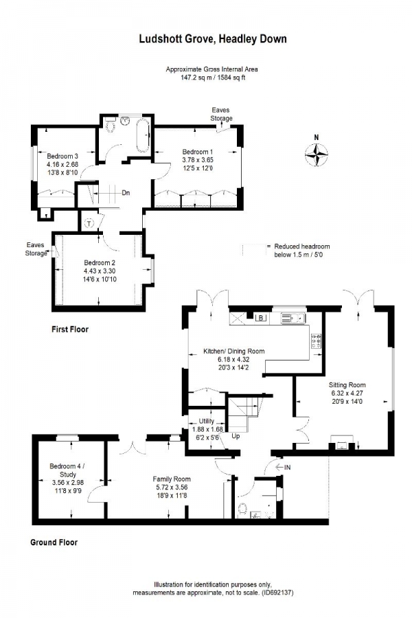 Floor Plan Image for 4 Bedroom Detached House for Sale in Ludshott Grove, Headley Down, Bordon