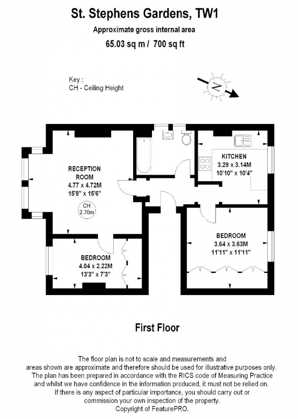 Floor Plan Image for 2 Bedroom Apartment for Sale in St. Stephens Gardens, St. Margarets