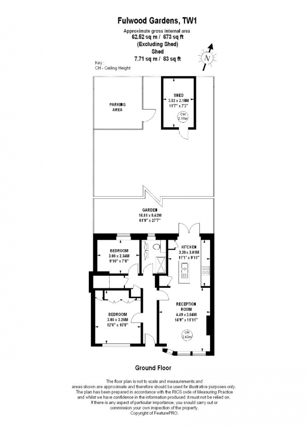 Floor Plan Image for 2 Bedroom Maisonette for Sale in Fulwood Gardens, Twickenham