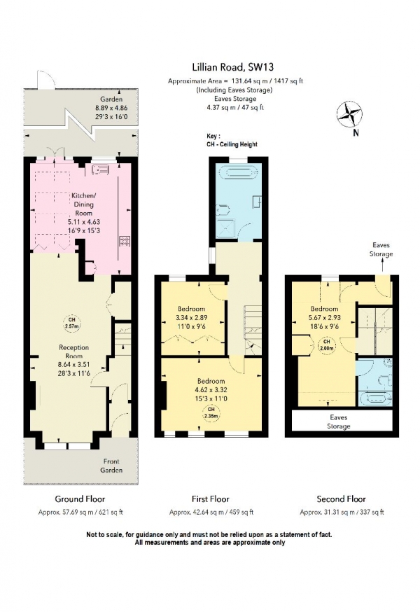 Floor Plan Image for 3 Bedroom Terraced House for Sale in Lillian Road, London