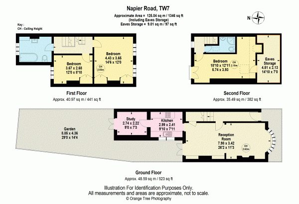 Floor Plan for 3 Bedroom Terraced House for Sale in Napier Road, Old Isleworth, TW7, 7HP - Offers Over &pound750,000