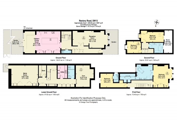 Floor Plan Image for 4 Bedroom End of Terrace House for Sale in Rectory Road, Barnes, SW13