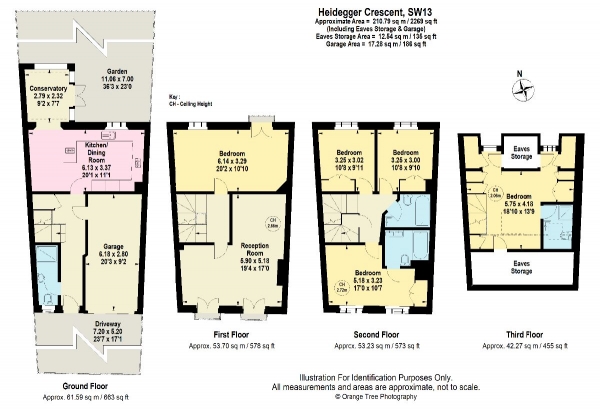 Floor Plan Image for 4 Bedroom Terraced House for Sale in Heidegger Crescent, Barnes, SW13