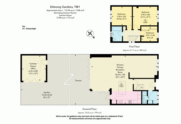Floor Plan for 3 Bedroom Semi-Detached House for Sale in Kilmorey Gardens, St Margaret's, TW1, 1PY -  &pound1,350,000