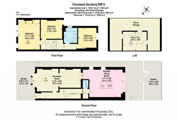 Floor Plan Image for 3 Bedroom End of Terrace House for Sale in Cleveland Gardens, Barnes, SW13