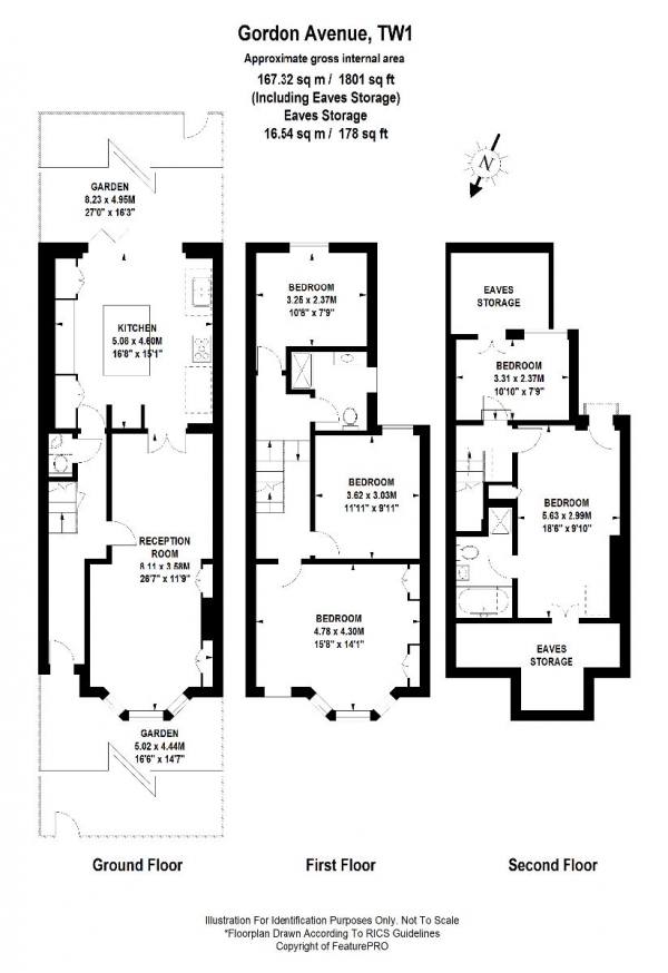 Floor Plan for 5 Bedroom Terraced House for Sale in Gordon Avenue, St. Margaret's, TW1, 1NH -  &pound1,200,000