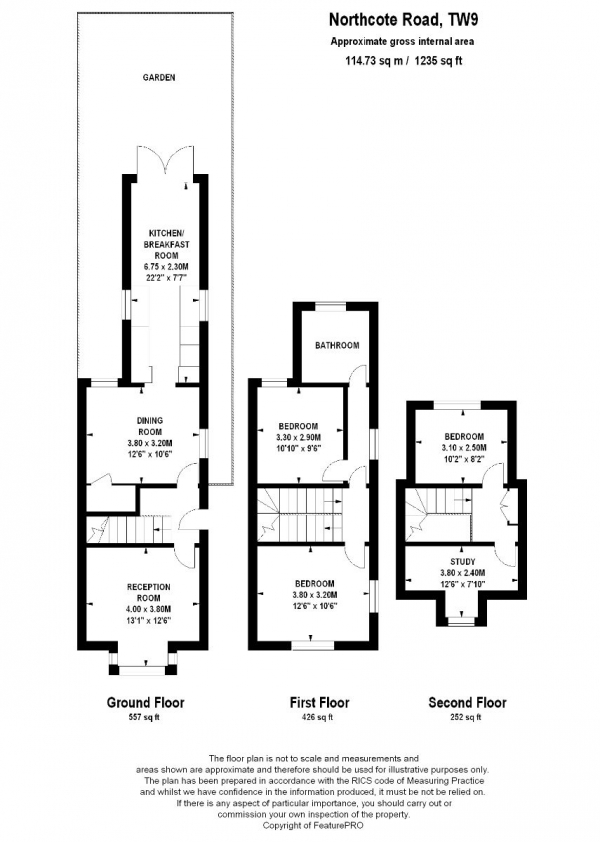 Floor Plan Image for 3 Bedroom Detached House for Sale in Northcote Road, St. Margaret's