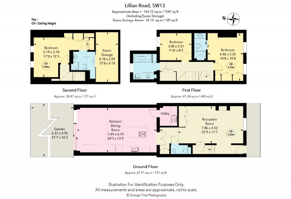 Floor Plan Image for 3 Bedroom End of Terrace House for Sale in Lillian Road, Barnes, SW13