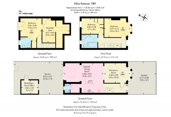 Floor Plan for 3 Bedroom Terraced House for Sale in Ailsa Avenue, St. Margaret's, TW1, 1NG - Guide Price &pound995,000