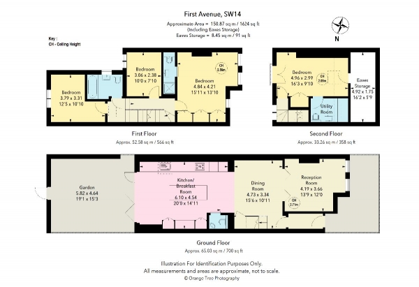 Floor Plan Image for 4 Bedroom Terraced House for Sale in First Avenue, London