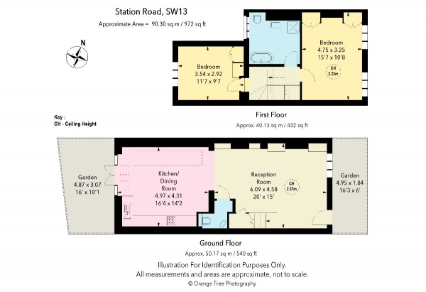 Floor Plan Image for 2 Bedroom Terraced House for Sale in Station Road, Barnes, SW13