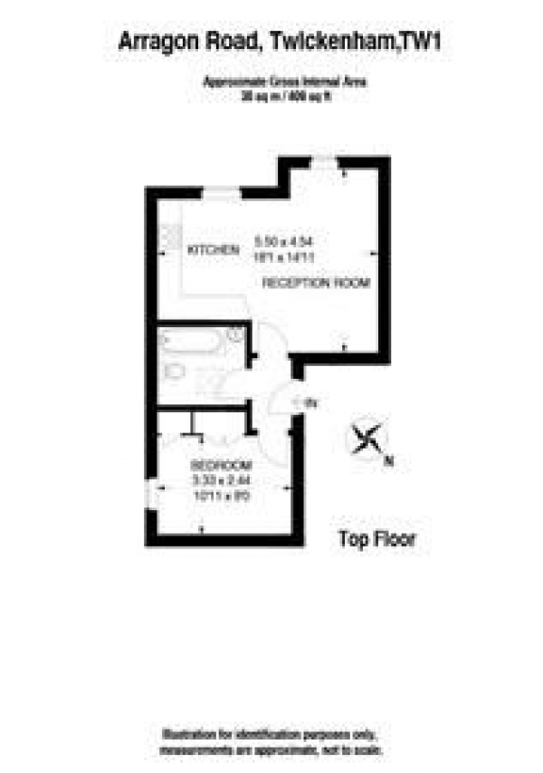 Floor Plan Image for 1 Bedroom Flat for Sale in Arragon Road, Twickenham