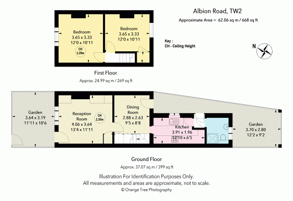 Floor Plan Image for 2 Bedroom Terraced House for Sale in Albion Road, Twickenham