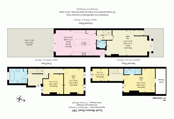 Floor Plan for 4 Bedroom Semi-Detached House for Sale in South Western Road, St Margaret's, TW1, 1LQ -  &pound1,395,000