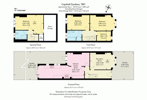 Floor Plan Image for 4 Bedroom Terraced House for Sale in Copthall Gardens, Twickenham