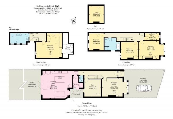 Floor Plan for 5 Bedroom Semi-Detached House for Sale in St. Margaret's Road, St. Margaret's, TW1, 1ND -  &pound1,895,000