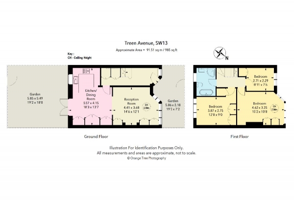 Floor Plan Image for 3 Bedroom Terraced House for Sale in Treen Avenue, Barnes SW13