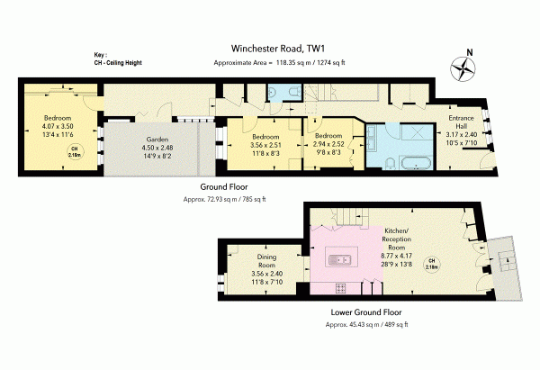 Floor Plan for 3 Bedroom Maisonette for Sale in Winchester Road, St. Margaret's, TW1, 1LF - Offers Over &pound900,000