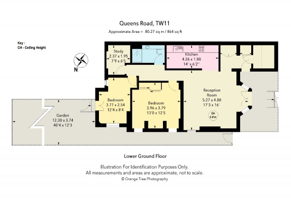 Floor Plan Image for 2 Bedroom Apartment for Sale in Queens Road, Teddington