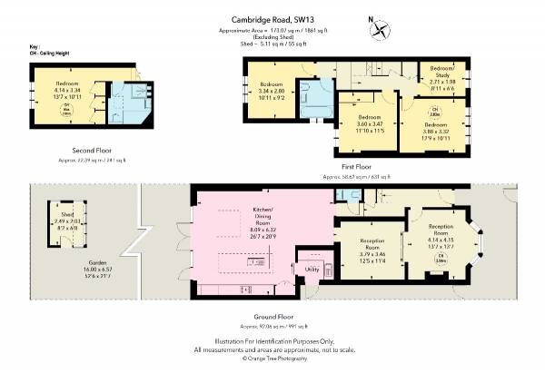 Floor Plan Image for 4 Bedroom Semi-Detached House for Sale in Cambridge Road, Barnes,SW13