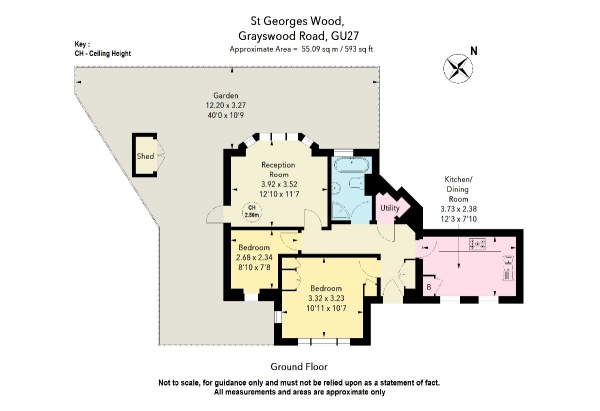 Floor Plan for 2 Bedroom Apartment for Sale in The Nursery Flat, St. Georges Wood, Grayswood Road, Haslemere, GU27, 2BU - Guide Price &pound379,950
