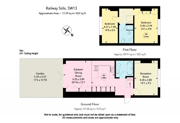 Floor Plan Image for 2 Bedroom Terraced House for Sale in Railway Side, Barnes, SW13