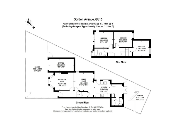 Floor Plan Image for 3 Bedroom Semi-Detached House for Sale in Gordon Avenue, Camberley, Surrey