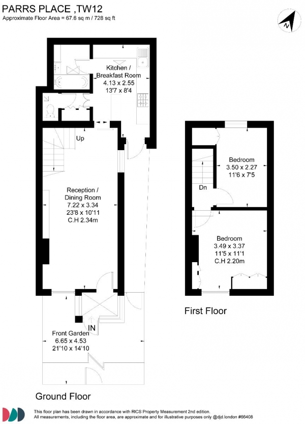 Floor Plan Image for 2 Bedroom Cottage for Sale in Parrs Place, Hampton