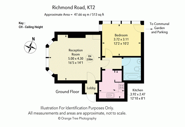 Floor Plan Image for 1 Bedroom Flat for Sale in Richmond Road, Kingston