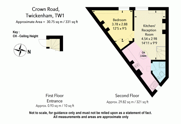 Floor Plan Image for 1 Bedroom Flat for Sale in Crown Road, St Margaret's