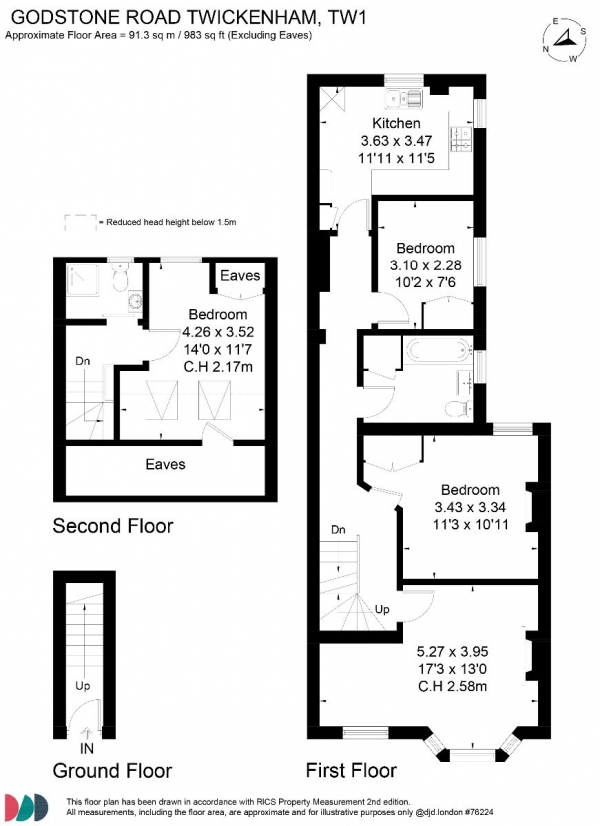 Floor Plan Image for 3 Bedroom Maisonette for Sale in Godstone Road, St Margaret's