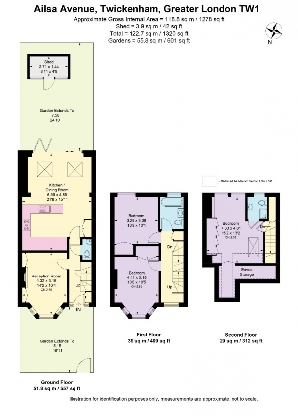 Floor Plan Image for 3 Bedroom Terraced House for Sale in Ailsa Avenue, St Margaret's