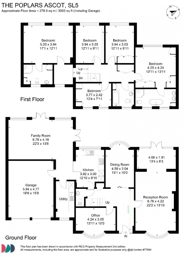 Floor Plan Image for 5 Bedroom Detached House for Sale in The Poplars, Ascot